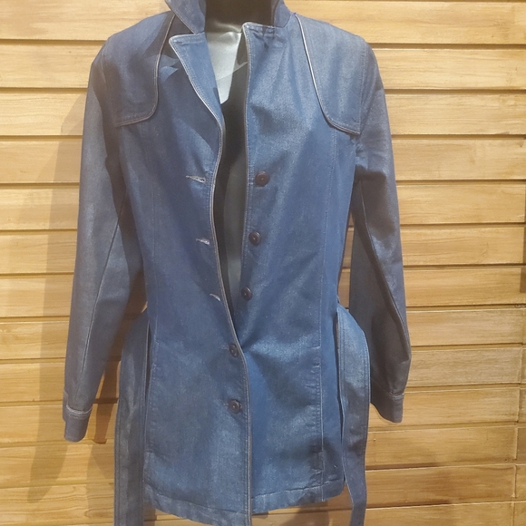 90's vibes Levis Denim trench coat xs Revolve Levi's Red Tab w belt - Picture 3 of 13